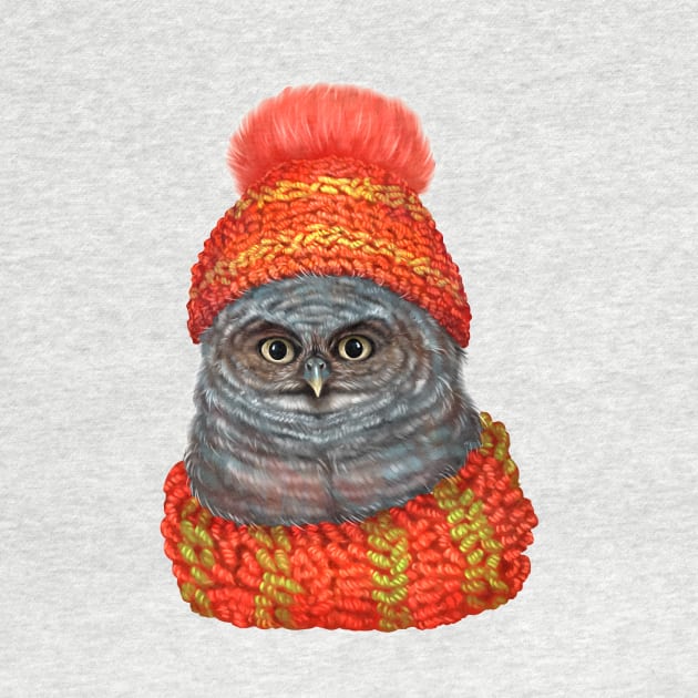 Owl in a hat and scarf. by Magical Forest